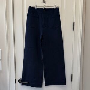 Anthropologie Maeve Colette Navy Blue Ponte Wide-Leg Pants 29 Crop